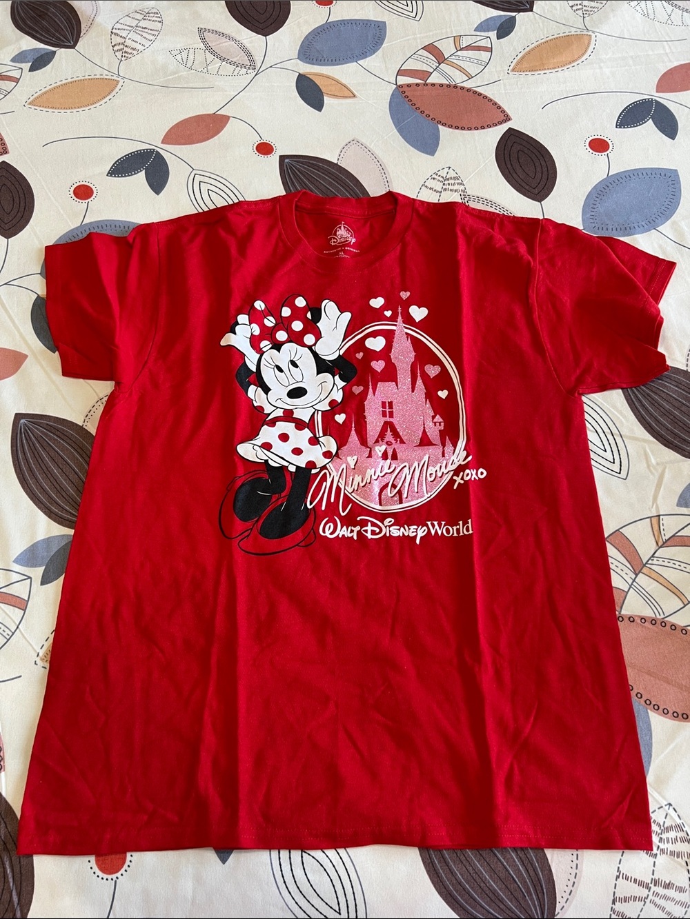 Disney Red Minnie Mouse Graphic Tee with White & Black Accents